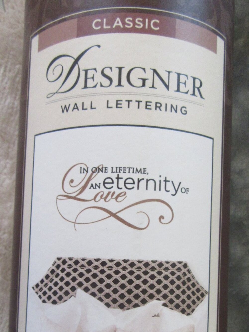 DCWV Vinyl Designer Wall Lettering NIP "In One Lifetime, an eternity of Love"